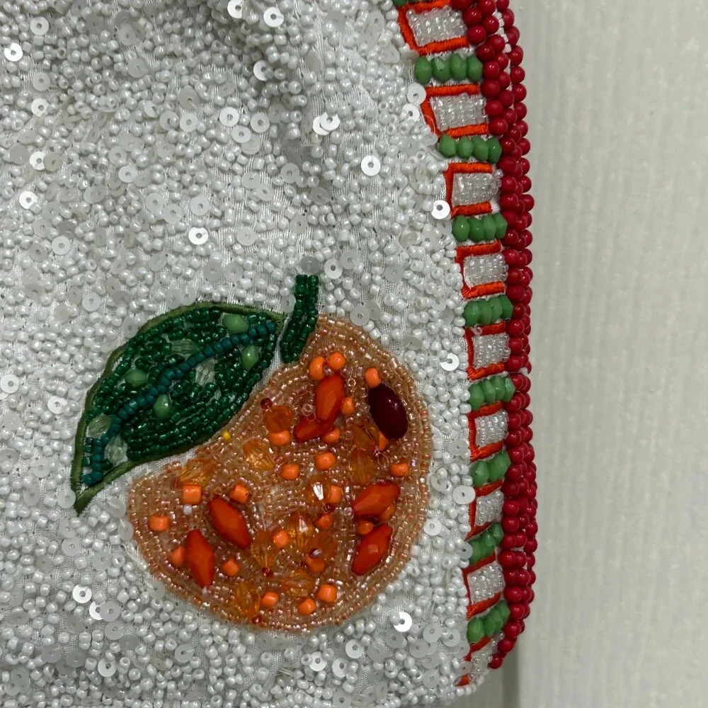 Aperol Spritz Cocktail Beaded Bag Handcrafted in India RARE New Release NWT